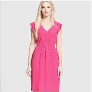 Kate Spade Pink Fluid Crepe Frill Dress